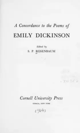 Rosenbaum |  A Concordance to the Poems of Emily Dickinson | eBook | Sack Fachmedien