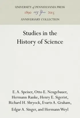 Speiser / Neugebauer / Ranke |  Studies in the History of Science | Buch |  Sack Fachmedien