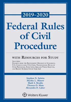 Subrin / Minow / Brodin |  Federal Rules of Civil Procedure with Resources for Study: 2019-2020 Statutory Supplement | Buch |  Sack Fachmedien