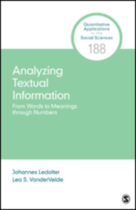 Ledolter / Vandervelde / VanderVelde |  Analyzing Textual Information | Buch |  Sack Fachmedien