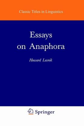Lasnik |  Essays on Anaphora | Buch |  Sack Fachmedien