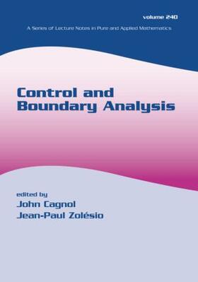 Cagnol / Zolesio |  Control and Boundary Analysis | Buch |  Sack Fachmedien