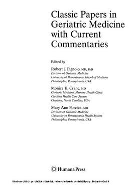 Pignolo / Crane / Forciea |  Classic Papers in Geriatric Medicine with Current Commentaries | eBook | Sack Fachmedien