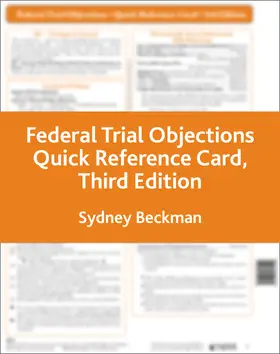 Beckman |  Federal Trial Objections Reference Card | Sonstiges |  Sack Fachmedien