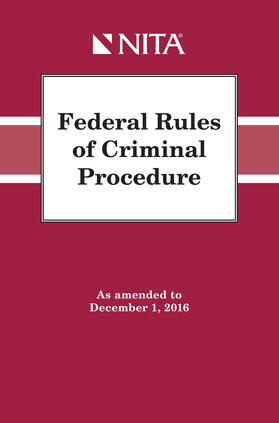  Federal Rules of Criminal Procedure: As Amended to December 1, 2016 | Buch |  Sack Fachmedien