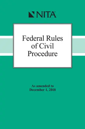  Federal Rules of Civil Procedure: As Amended to December 1, 2018 | Buch |  Sack Fachmedien