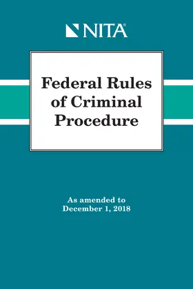  Federal Rules of Criminal Procedure: As Amended to December 1, 2018 | Buch |  Sack Fachmedien