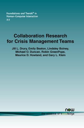 Drury / Beaton / Boiney |  Collaboration Research for Crisis Management Teams | Buch |  Sack Fachmedien