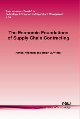 Krishnan / Winter |  The Economic Foundations of Supply Chain Contracting | Buch |  Sack Fachmedien