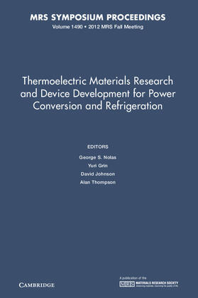 Grin / Nolas / Johnson |  Thermoelectric Materials Research and Device Development for Power Conversion and Refrigeration | Buch |  Sack Fachmedien
