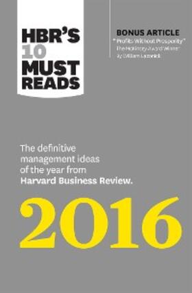 Review / Ibarra / Buckingham |  HBR's 10 Must Reads 2016 | eBook | Sack Fachmedien