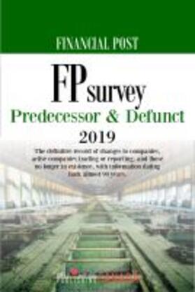  FP Survey: Predecessor & Defunct 2019 | Buch |  Sack Fachmedien