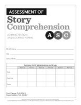 Spencer / Goldstein |  Assessment of Story Comprehension | Buch |  Sack Fachmedien