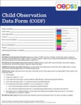 Bricker / Dionne / Slentz |  Aeps(r)-3 Child Observation Data Form | Buch |  Sack Fachmedien