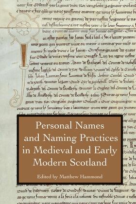Hammond |  Personal Names and Naming Practices in Medieval Scotland | Buch |  Sack Fachmedien