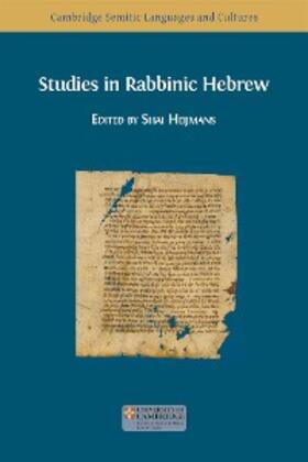 Heijmans |  Studies in Rabbinic Hebrew | eBook | Sack Fachmedien