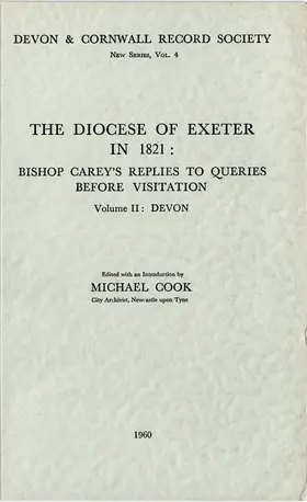 Cook |  The Diocese of Exeter in 1821 | eBook | Sack Fachmedien