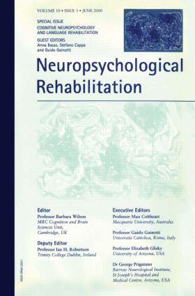 Basso / Cappa / Gainotti |  Cognitive Neuropsychology and Language Rehabilitation | Buch |  Sack Fachmedien
