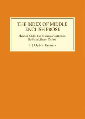 Ogilvie-Thomson |  The Index of Middle English Prose | Buch |  Sack Fachmedien