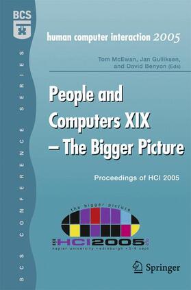 McEwan / Gulliksen / Benyon |  People and Computers XIX - The Bigger Picture | Buch |  Sack Fachmedien