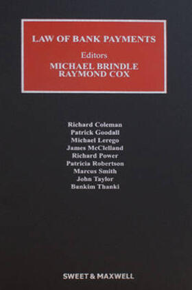 Brindle / Cox | Law of Bank Payments | Buch | 978-1-84703-551-6 | sack.de