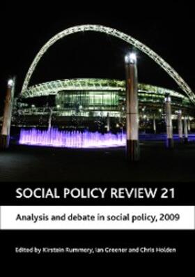 Rummery / Greener / Holden |  Social Policy Review 21 | eBook | Sack Fachmedien