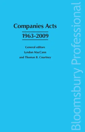 MacCann / Courtney |  Companies Acts 1963-2009 | Buch |  Sack Fachmedien