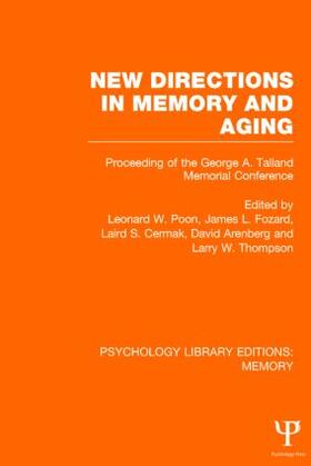 Poon / Fozard / Cermak |  New Directions in Memory and Aging (PLE | Buch |  Sack Fachmedien