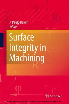 Davim |  Surface Integrity in Machining | eBook | Sack Fachmedien