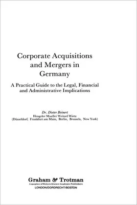  Corporate Acquisitions and Mergers in Germany | Buch |  Sack Fachmedien