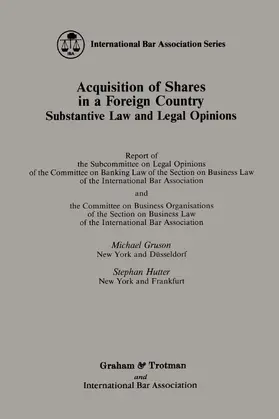 Gruson / Hutter |  Acquisition of Shares in a Foreign Country | Buch |  Sack Fachmedien