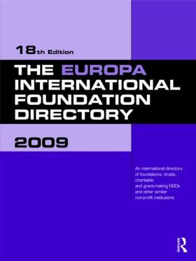 Europa |  The Europa International Foundation Directory 2009 | Buch |  Sack Fachmedien
