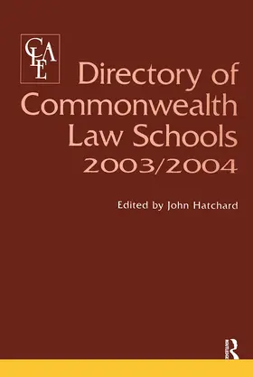 Hatchard |  Directory of Commonwealth Law Schools 2003-2004 | Buch |  Sack Fachmedien