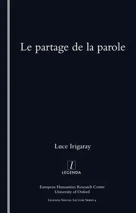 Irigaray |  Le Partage De La Parole | Buch |  Sack Fachmedien