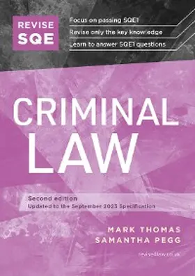 Thomas / Pegg |  Revise SQE Criminal Law | eBook | Sack Fachmedien