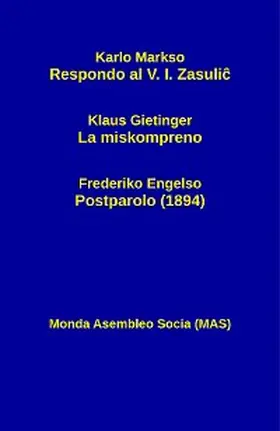 Markso / Engelso / Gietinger |  Respondo al V. I. Zasulic | eBook | Sack Fachmedien