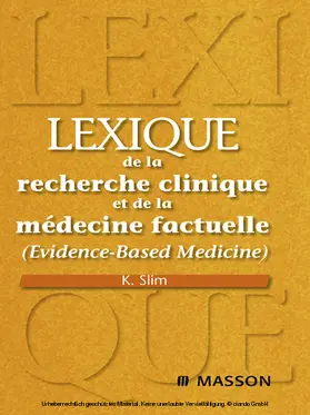 Slim |  Lexique de la recherche clinique et de la médecine factuelle | eBook | Sack Fachmedien