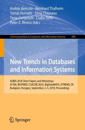 Benczúr / Thalheim / Horváth |  New Trends in Databases and Information Systems | Buch |  Sack Fachmedien