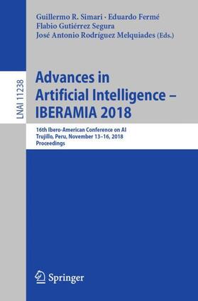 Simari / Rodríguez Melquiades / Fermé |  Advances in Artificial Intelligence - IBERAMIA 2018 | Buch |  Sack Fachmedien