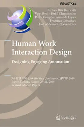 Barricelli / Roto / Clemmensen |  Human Work Interaction Design. Designing Engaging Automation | eBook | Sack Fachmedien