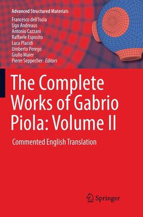 dell'Isola / Andreaus / Cazzani |  The Complete Works of Gabrio Piola: Volume II | Buch |  Sack Fachmedien
