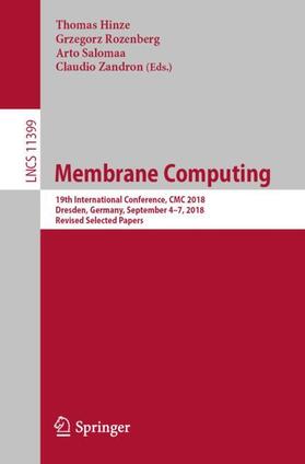 Hinze / Zandron / Rozenberg |  Membrane Computing | Buch |  Sack Fachmedien