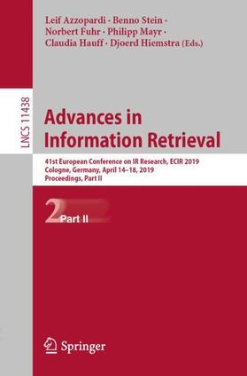 Azzopardi / Stein / Hiemstra |  Advances in Information Retrieval | Buch |  Sack Fachmedien