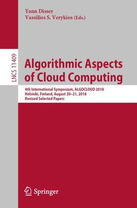 Verykios / Disser |  Algorithmic Aspects of Cloud Computing | Buch |  Sack Fachmedien