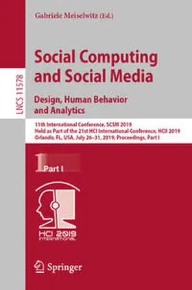 Meiselwitz |  Social Computing and Social Media. Design, Human Behavior and Analytics | eBook | Sack Fachmedien