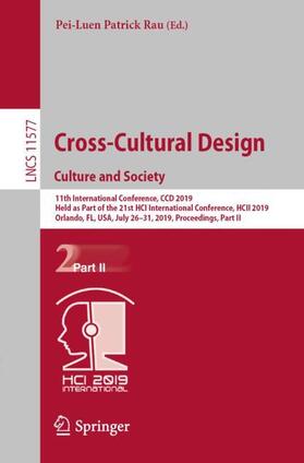 Rau |  Cross-Cultural Design. Culture and Society | Buch |  Sack Fachmedien