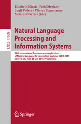 Métais / Meziane / Vadera |  Natural Language Processing and Information Systems | eBook | Sack Fachmedien