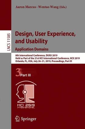 Wang / Marcus |  Design, User Experience, and Usability. Application Domains | Buch |  Sack Fachmedien