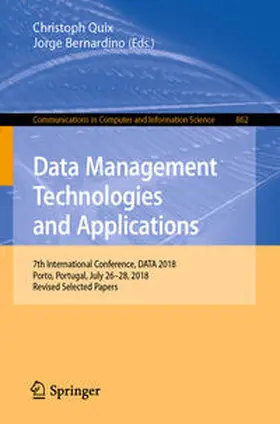 Quix / Bernardino |  Data Management Technologies and Applications | eBook | Sack Fachmedien