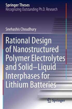 Choudhury |  Rational Design of Nanostructured Polymer Electrolytes and Solid¿Liquid Interphases for Lithium Batteries | Buch |  Sack Fachmedien